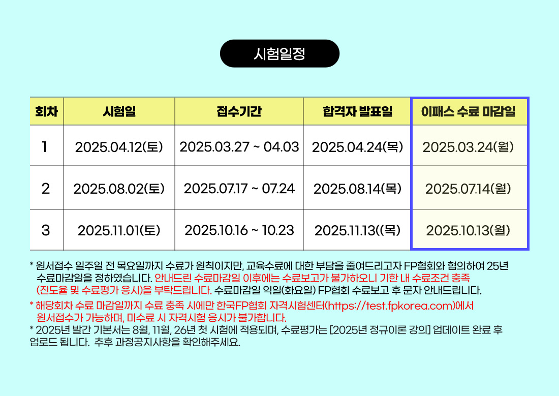 연금상담전문가 시험일정