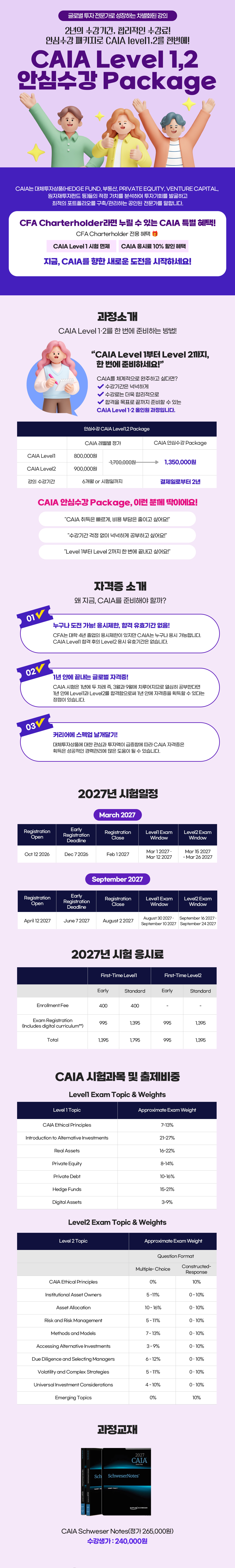 CAIA Level1,2 안심수강 Package